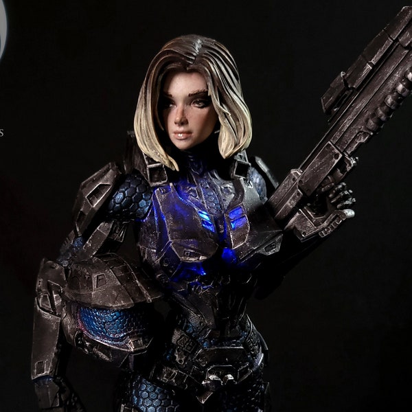 Halo Female Spartan Painted Collectible UNCS Fan Art Inspired Non Official Collectible