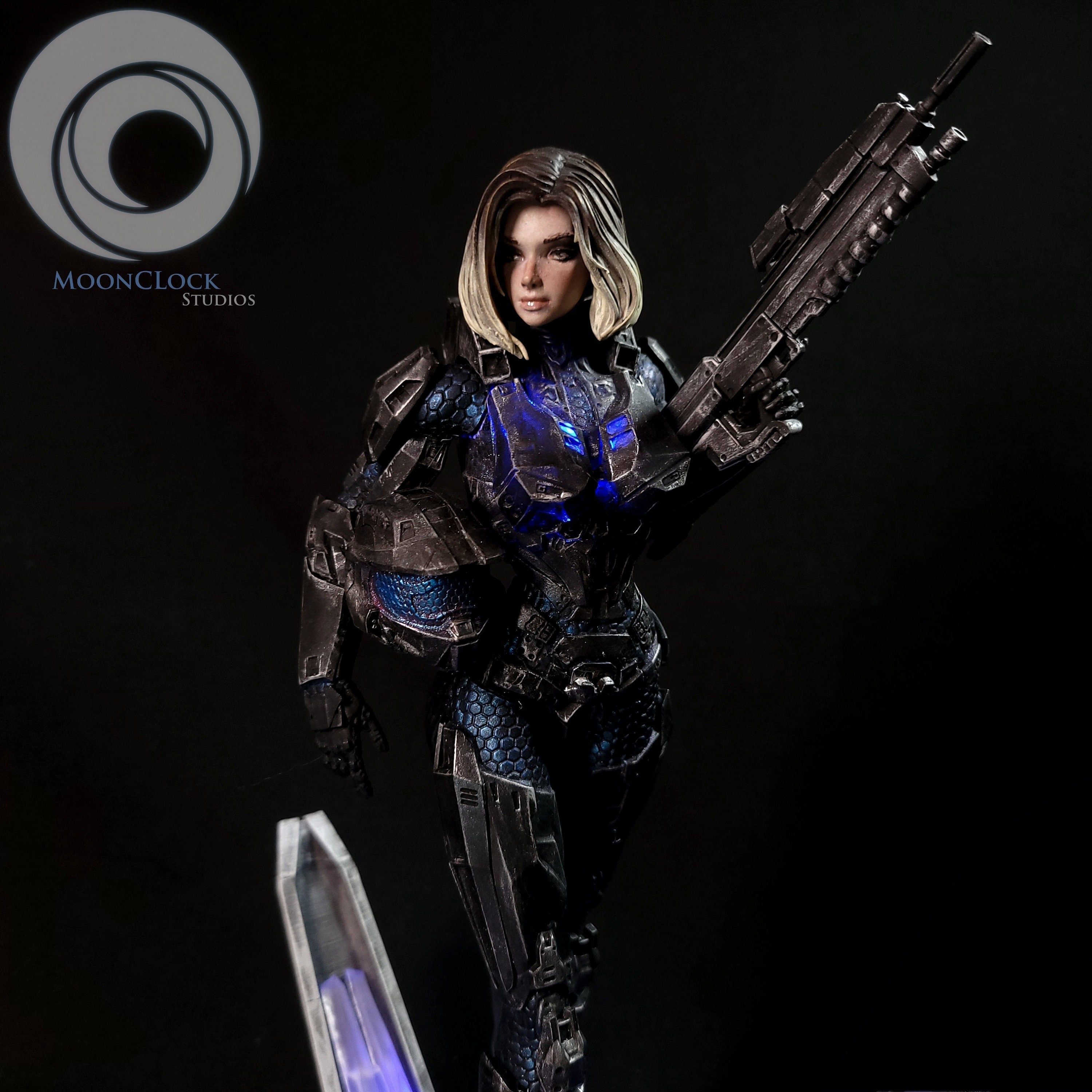 Halo Female Spartan Painted Collectible UNCS Fan Art Inspired Non