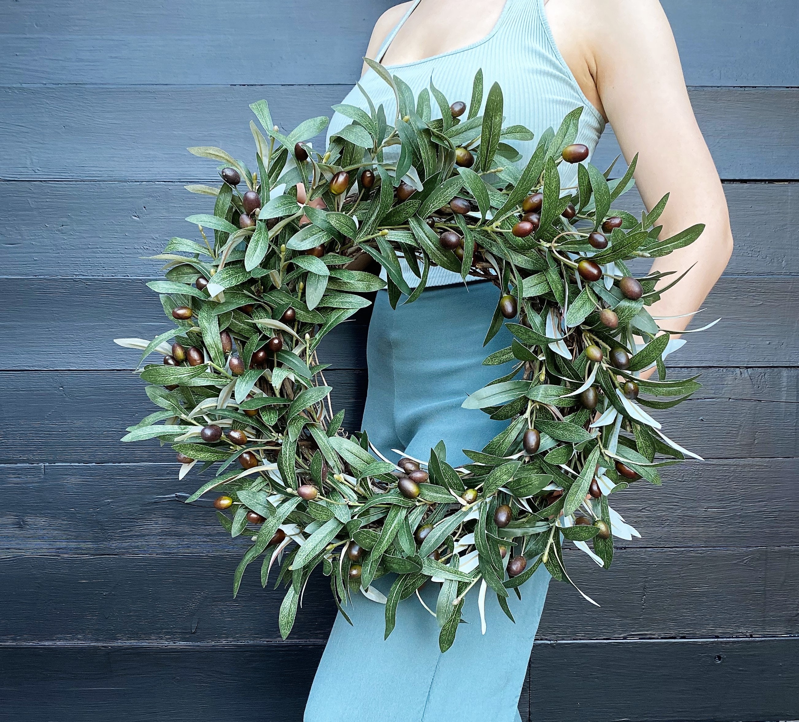Olive Branch Wreath Artificial Wall Wedding Party Decor Farmhouse