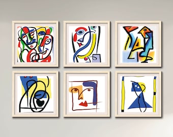 Picasso Style Wall Art Prints, Cubist Decor, pablo picasso Cubism