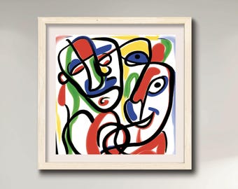 Picasso Style Paint, Picasso Poster, Gallery Wall Bundle, Cubist Wall Art, Digital ai Art, Cubism, Gallery Wall Art Set Of 6 Prints,