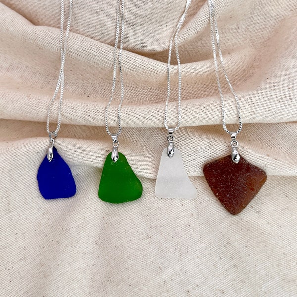 Genuine Sea Glass Necklace | Beach Glass Necklace | Sea Glass Jewelry | Simple Sea Glass Necklace | Everyday Necklace | Sea Glass Necklace