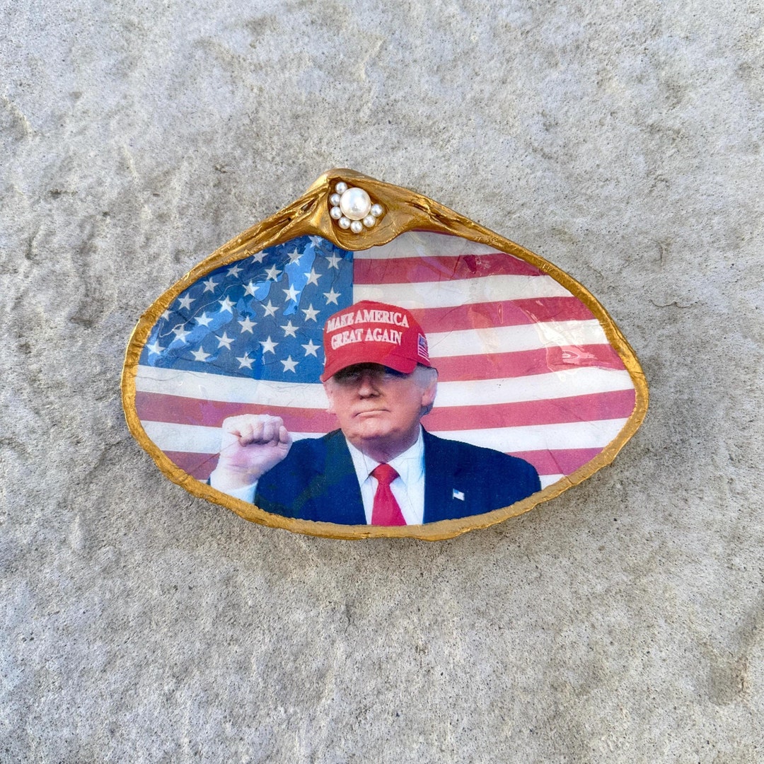 Trumpa Shell Trump 2024, Donald Trump Home Decor, Decoupage Shell, Trump Gift - Etsy