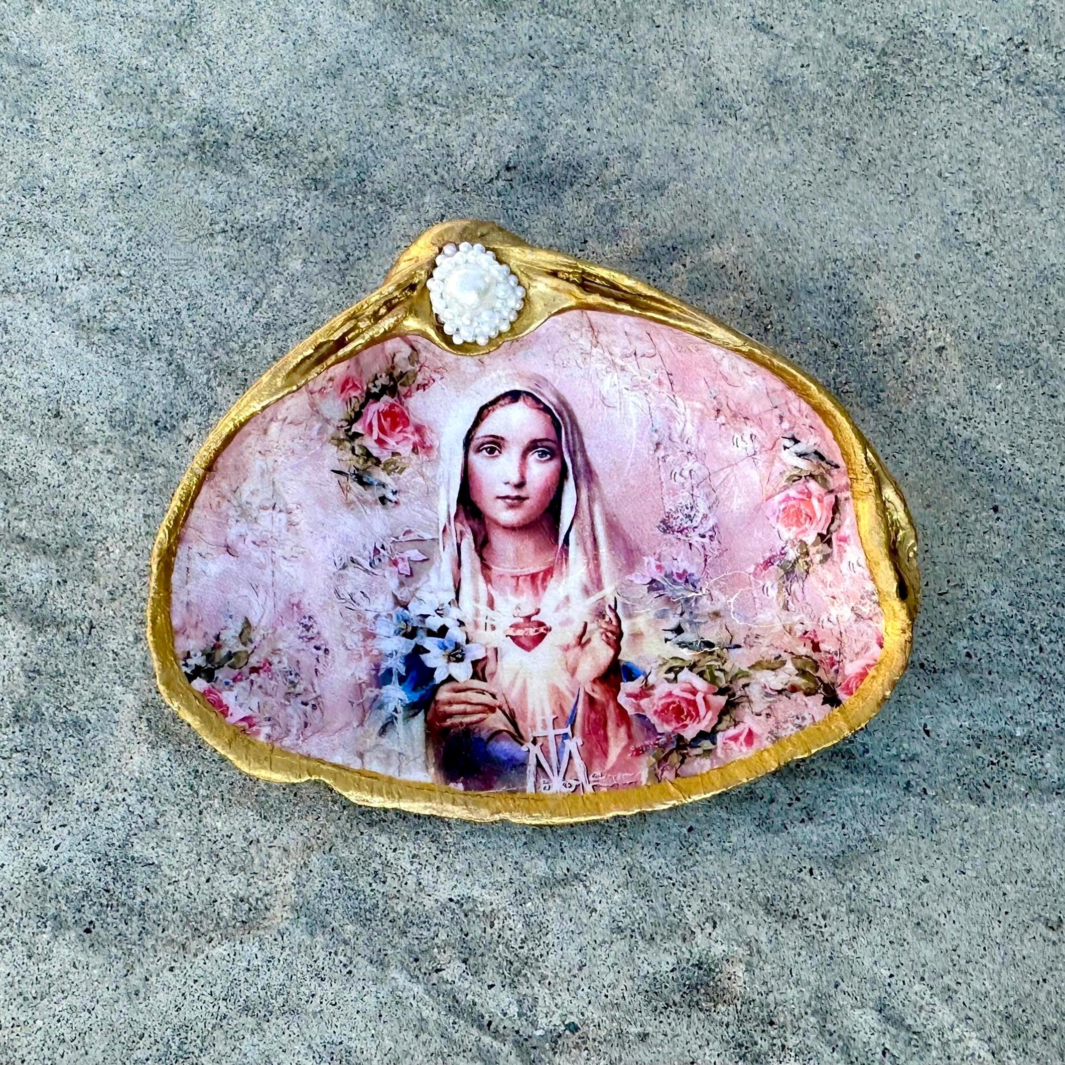 Holy Mary Shell Vintage Virgin Mary, Marian Gift, Coastal Christian Decor - Etsy