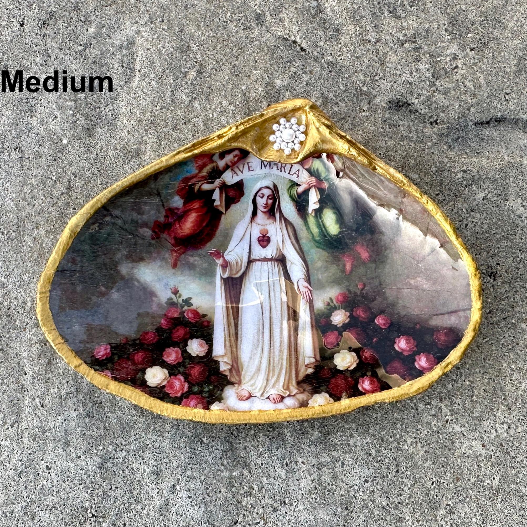 Holy Mary Shell Virgin Mary Seashell: Rosary Dish, Home Altar Decor, Catholic Gift - Etsy
