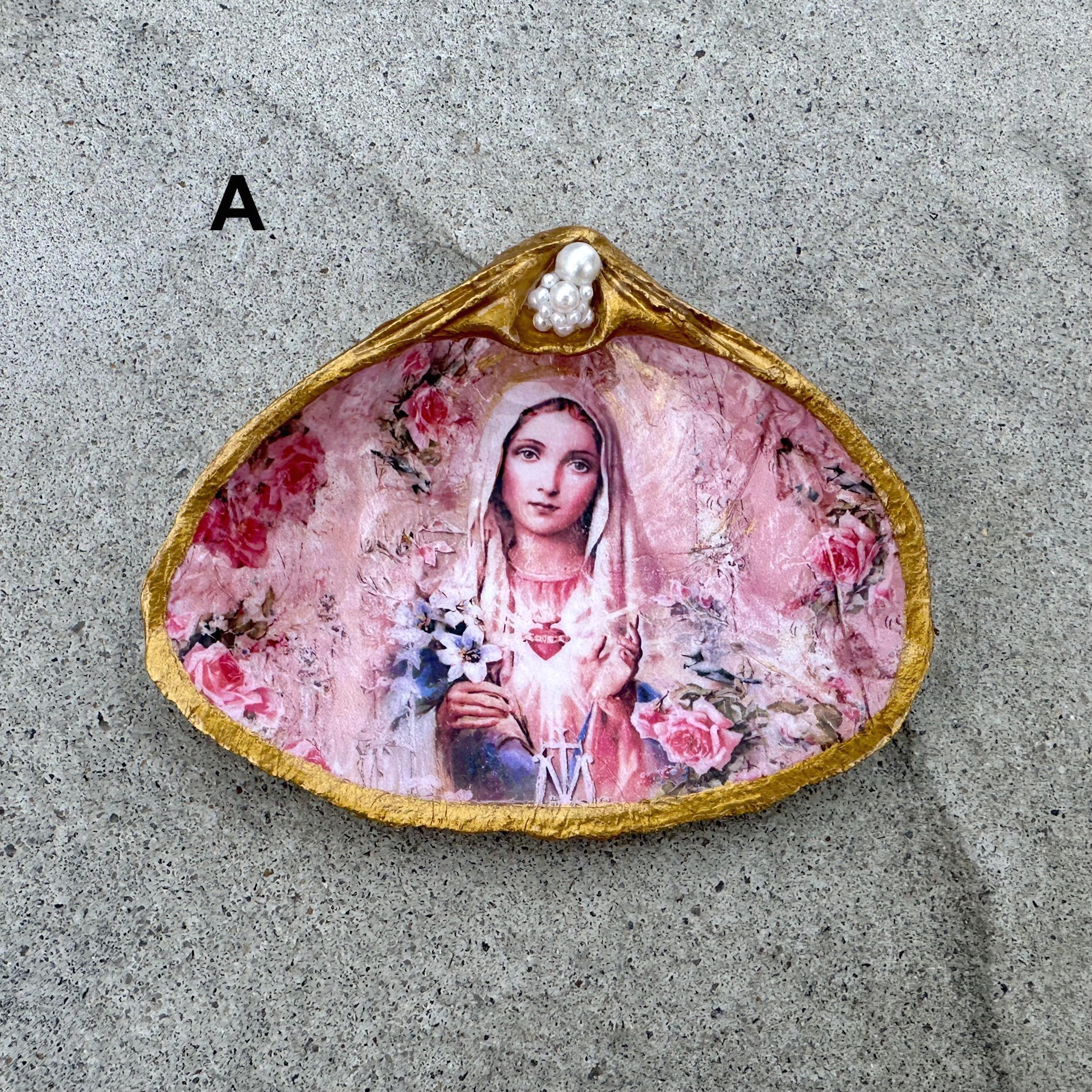 Holy Mary Shell Vintage Virgin Mary, Marian Gift, Coastal Christian Decor - Etsy