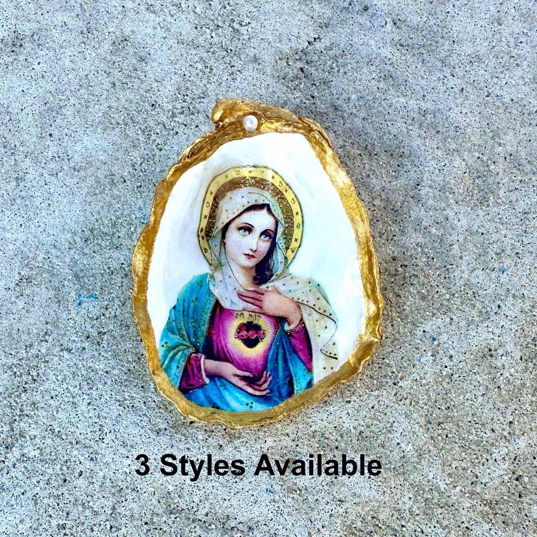 Virgin Mary Shell Small Virgin Mary Shell, Catholic Travel Altar, Marian Gift - Etsy