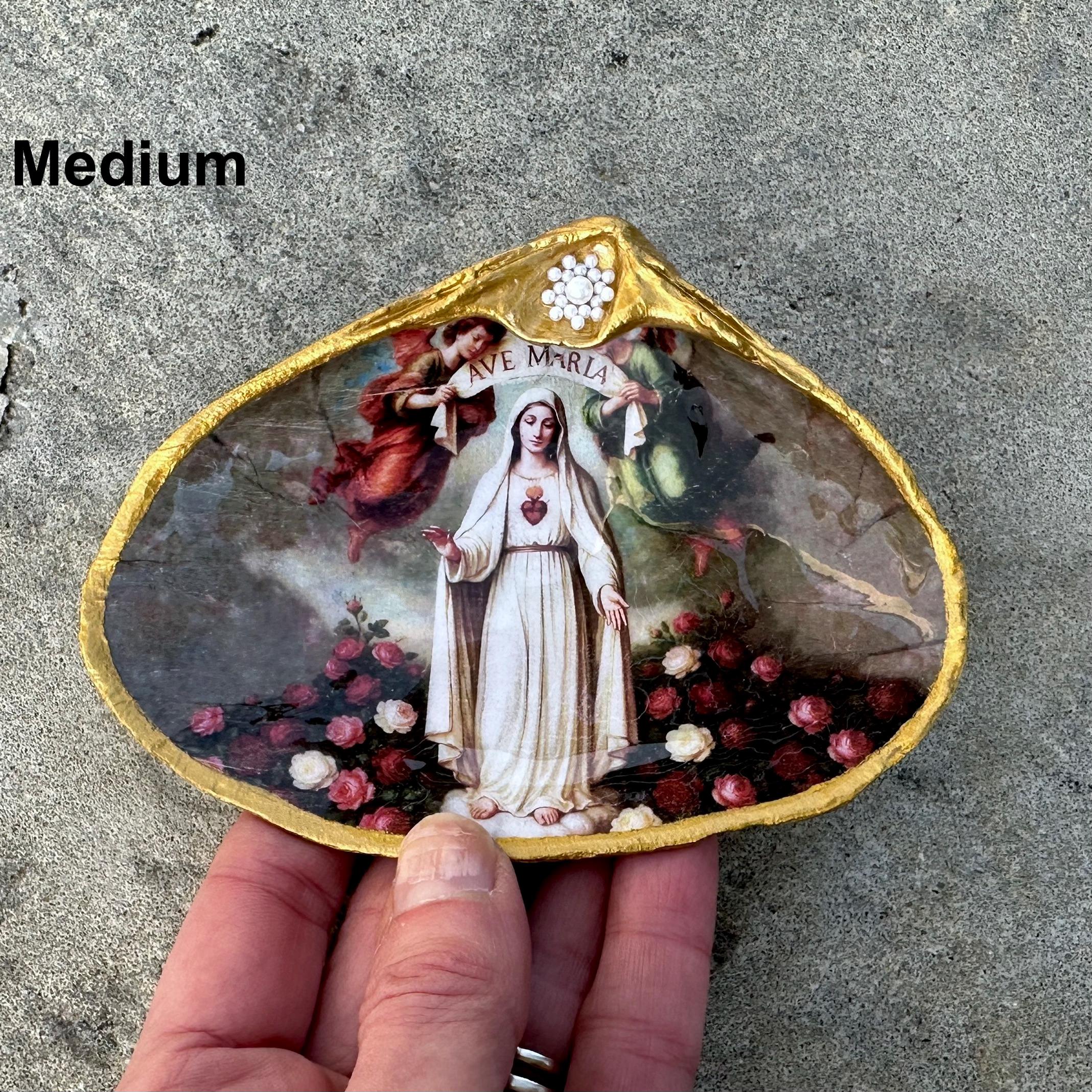 Holy Mary Shell Virgin Mary Seashell: Rosary Dish, Home Altar Decor, Catholic Gift - Etsy