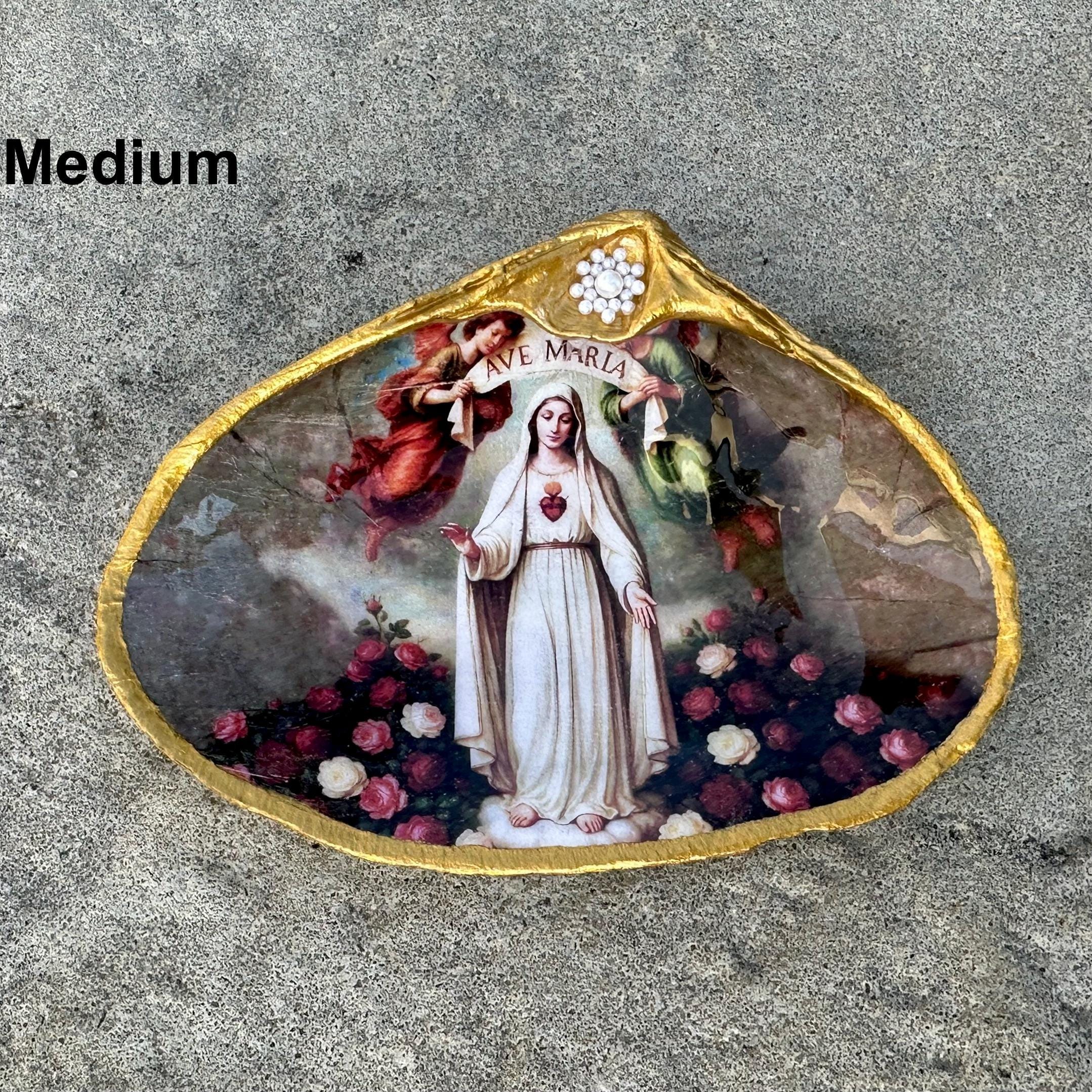 Holy Mary Shell Virgin Mary Seashell: Rosary Dish, Home Altar Decor, Catholic Gift - Etsy