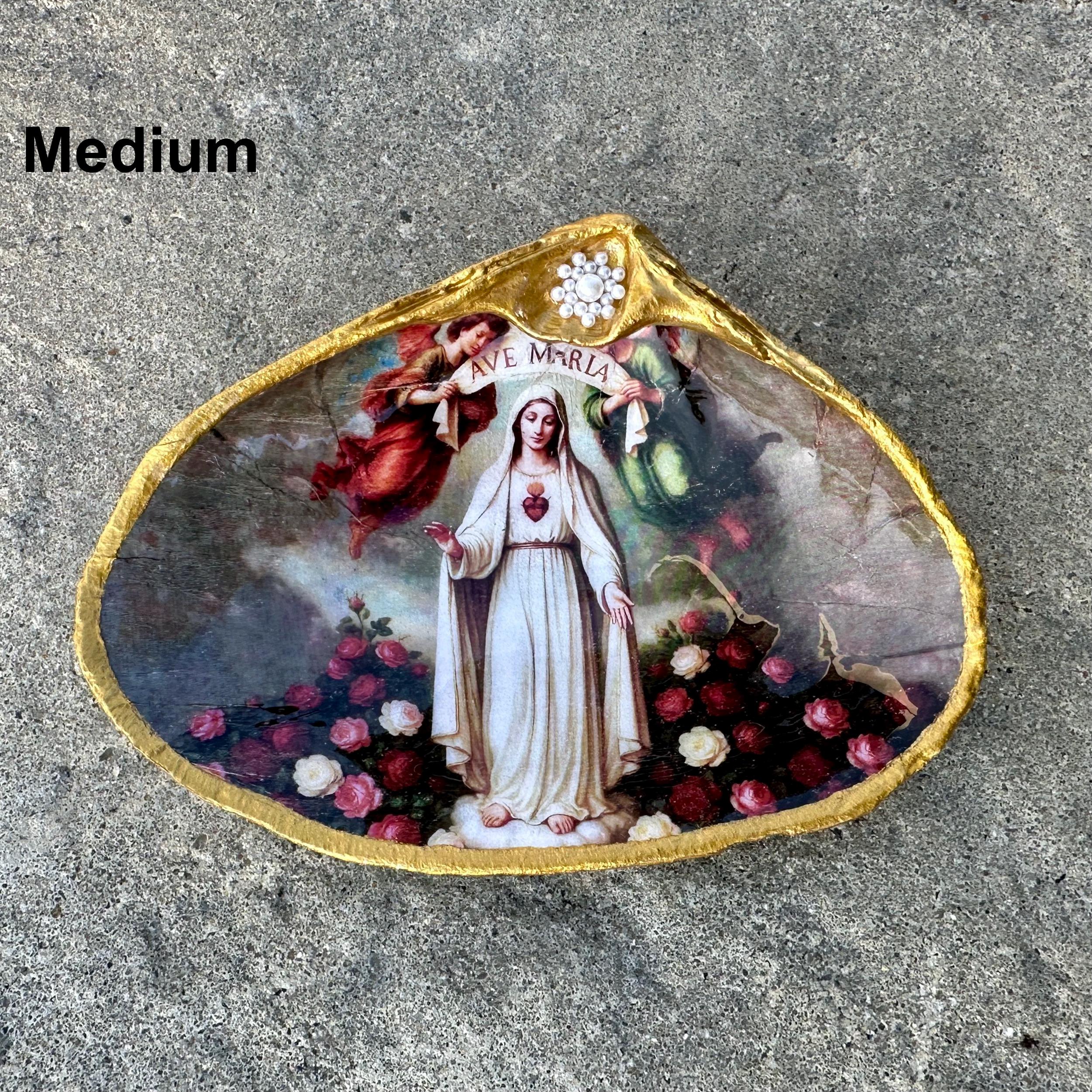 Holy Mary Shell Virgin Mary Seashell: Rosary Dish, Home Altar Decor, Catholic Gift - Etsy