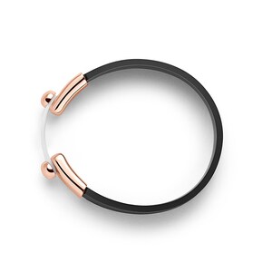 Rosegold Black Silicone Snap Bracelet – CBT Mindfulness Tool image 2
