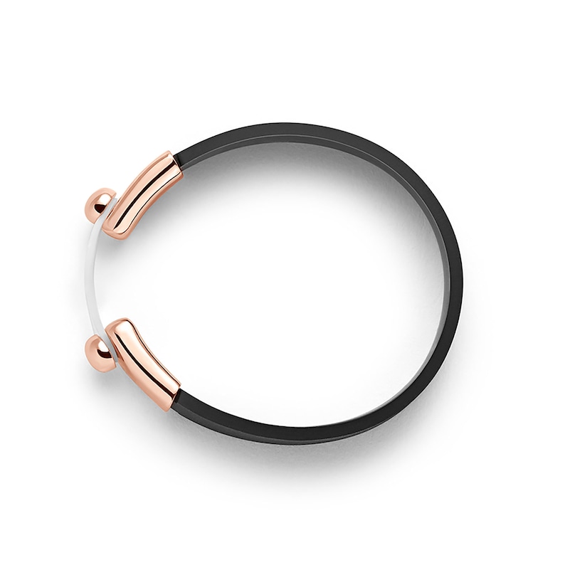 Rosegold Black Silicone Snap Bracelet – CBT Mindfulness Tool image 2