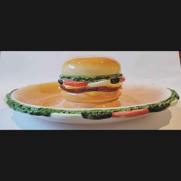 Vintage Burger Chip and Dip Platter!