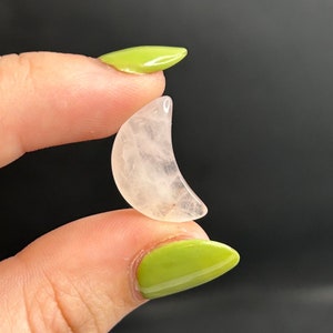 Quartz Moon Carving | White Quartz Crystal Crescent Moon | Quartz Mini Crystal Moon Carving | Mini Moon Pocket Charm
