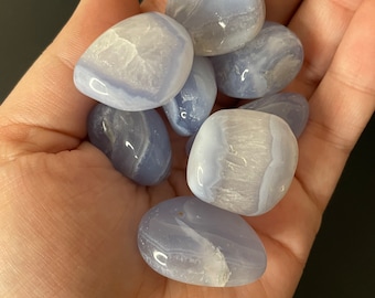 Blue Lace Agate Tumble | Blue Agate Crystal Tumble | Blue Lace Tumbled Crystal