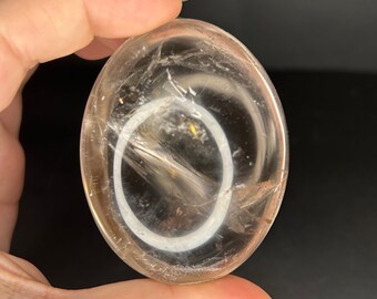 Clear Quartz Palm Stone | Clear Quartz Palmstone Carving
