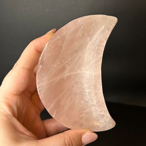 Rose Quartz Crystal Bowl | Rose Quartz Jewelry Dish | Pink Crystal Trinket Dish | Crescent Moon Bowl