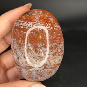 Ocean Jasper Palm Stone | Large Colorful Ocean Jasper Crystal Palmstone | OJ Palm Carving