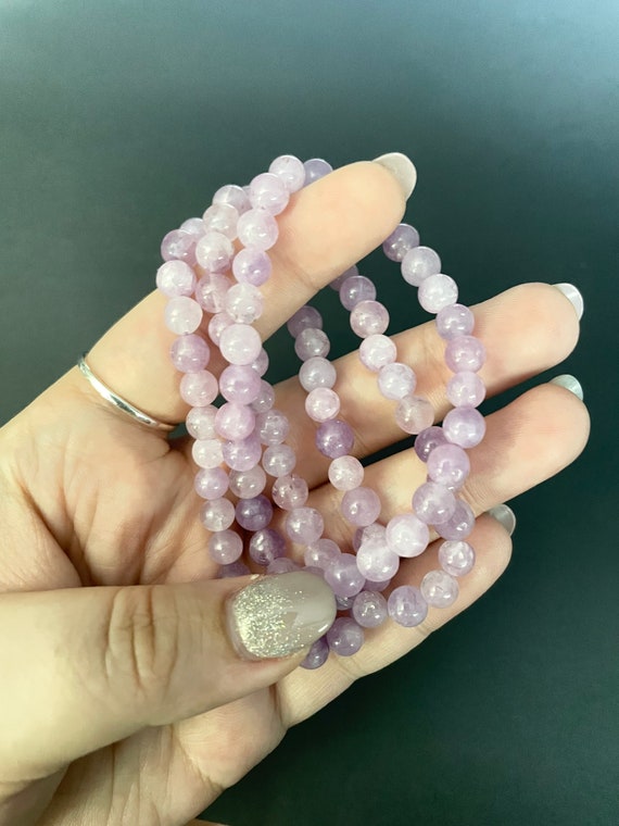 Pink Amethyst Crystal Bracelet 6mm | Pink Amethys… - image 2