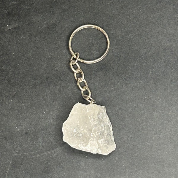 Quartz Keychain | Unpolished Clear Quartz Crystal Key Chain