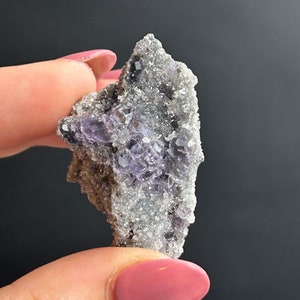 Fluorite on Matrix Specimen | Purple Tanzanite Fluorite on Quartz | Purple Cubic Fluorite Specimen | Tanzanite Fluorite Fujian, China