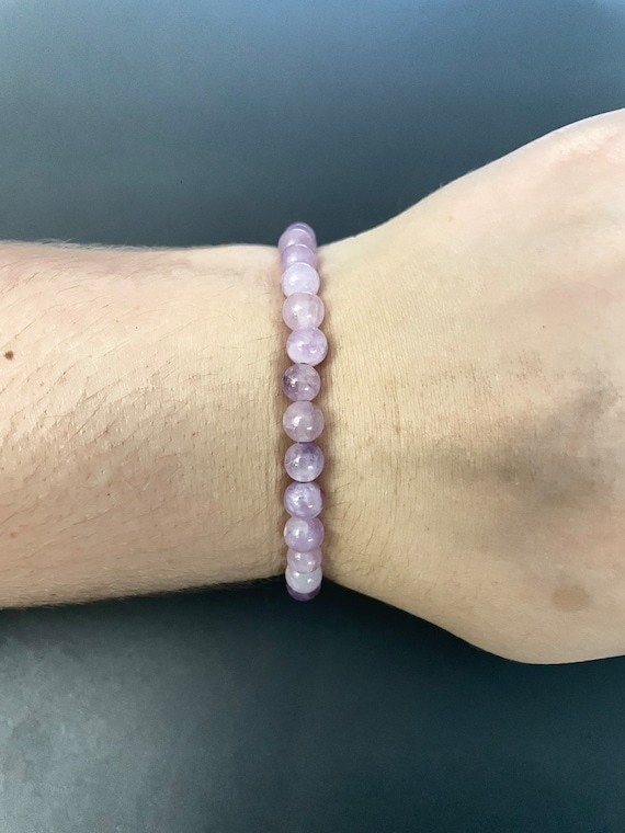Pink Amethyst Crystal Bracelet 6mm | Pink Amethys… - image 3