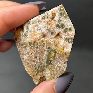 Ocean Jasper Mini Freeform | Druzy Colorful Orbicular Sea Jasper Polished Crystals | Unique Jasper Crystal Free Form