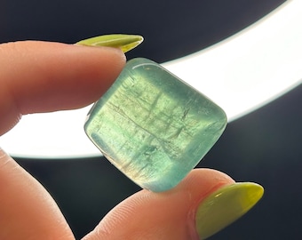 Fluorite Tumble | Green Fluorite Crystal Tumble | Rainbow Fluorite Tumblestone | Green Polished Crystals