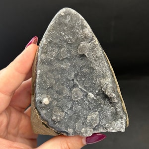 Black Amethyst | Druzy Amethyst Crystal Cut Base | Black Amethyst Cut Base Crystal | Amethyst Crystal Freeform