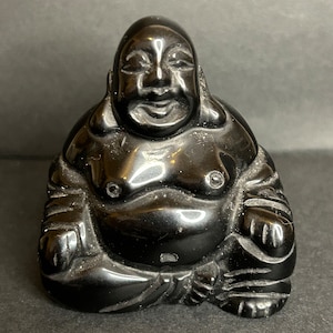 Obsidian Buddha | Buddha Crystal Carving | Black Obsidian Buddha Carving