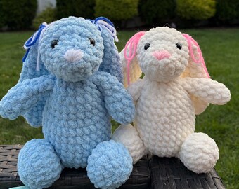 Handmade Plush Crochet Bunny: Soft Snuggle Toy, Giftable Decor