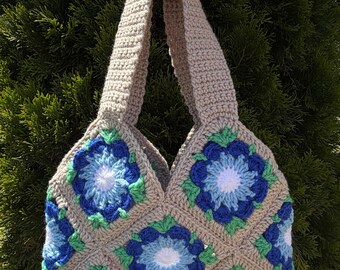 Crochet Floral Granny Square Purse