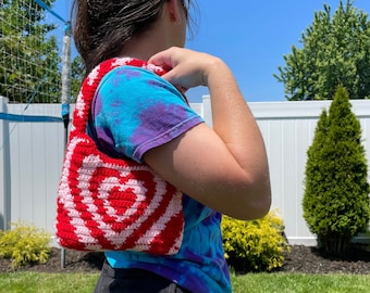 Crochet Heart Handbag