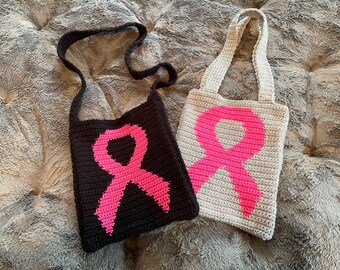 Breast Cancer Awareness Crochet Bag