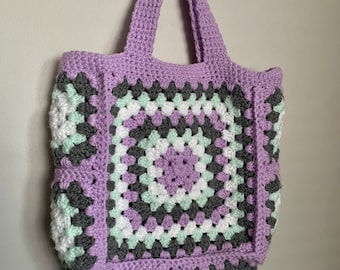 Granny Square Crochet Bag, Handmade Shoulder Bag