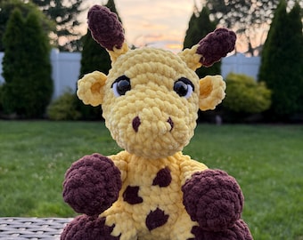 Crochet Giraffe, Handmade stuffed animal, nursery gift