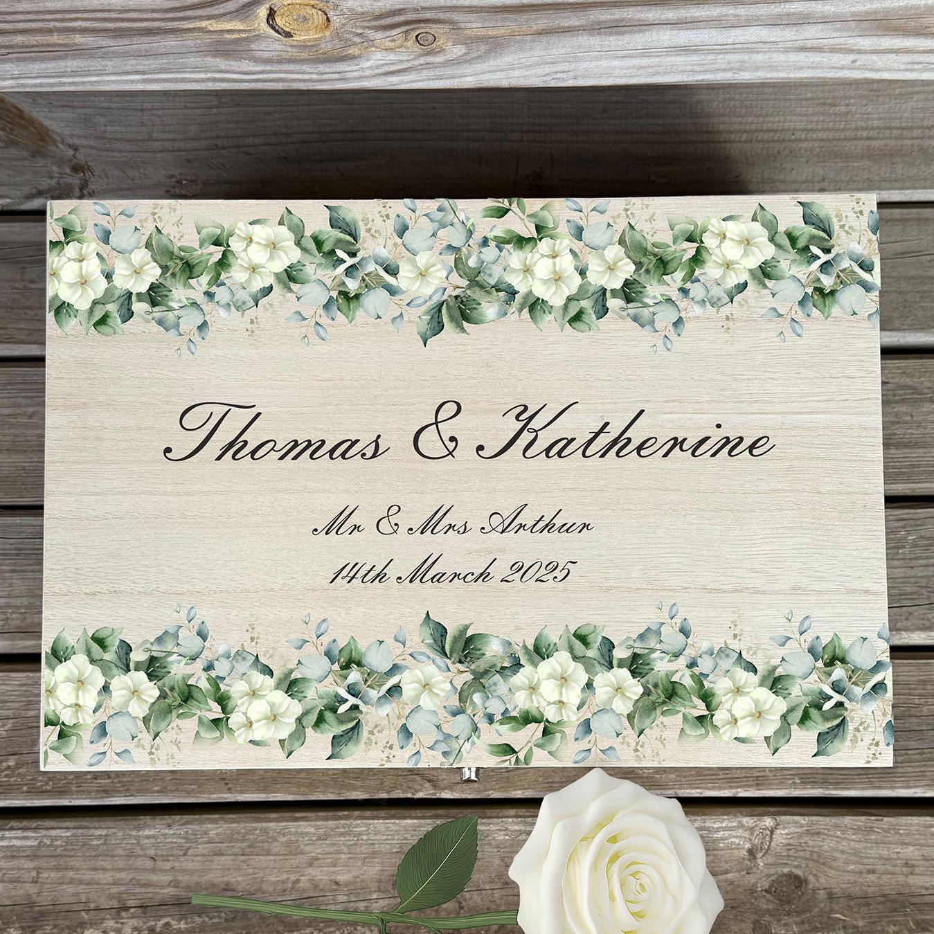 Personalized Wedding Keepsake Box - Custom Printed Wooden Memory Box ...