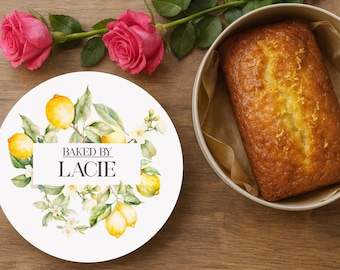 Personalized Cake Tin with Custom Name – Vintage Style Biscuit & Treat Storage – Custom Gift for Bakers - Lemon Drizzle Design