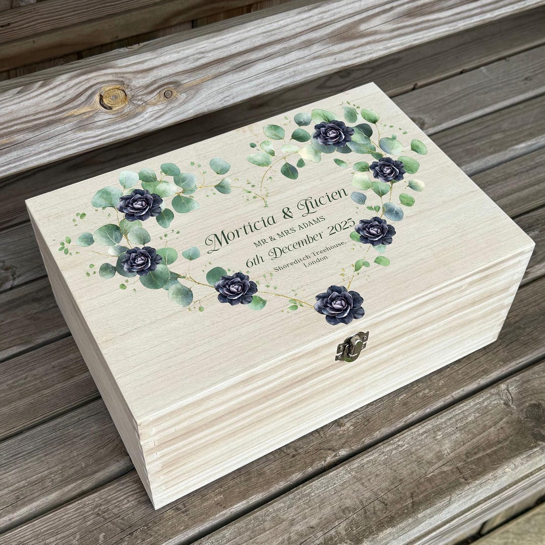 Personalized Wedding Keepsake Box - Custom Printed Wooden Memory Box ...