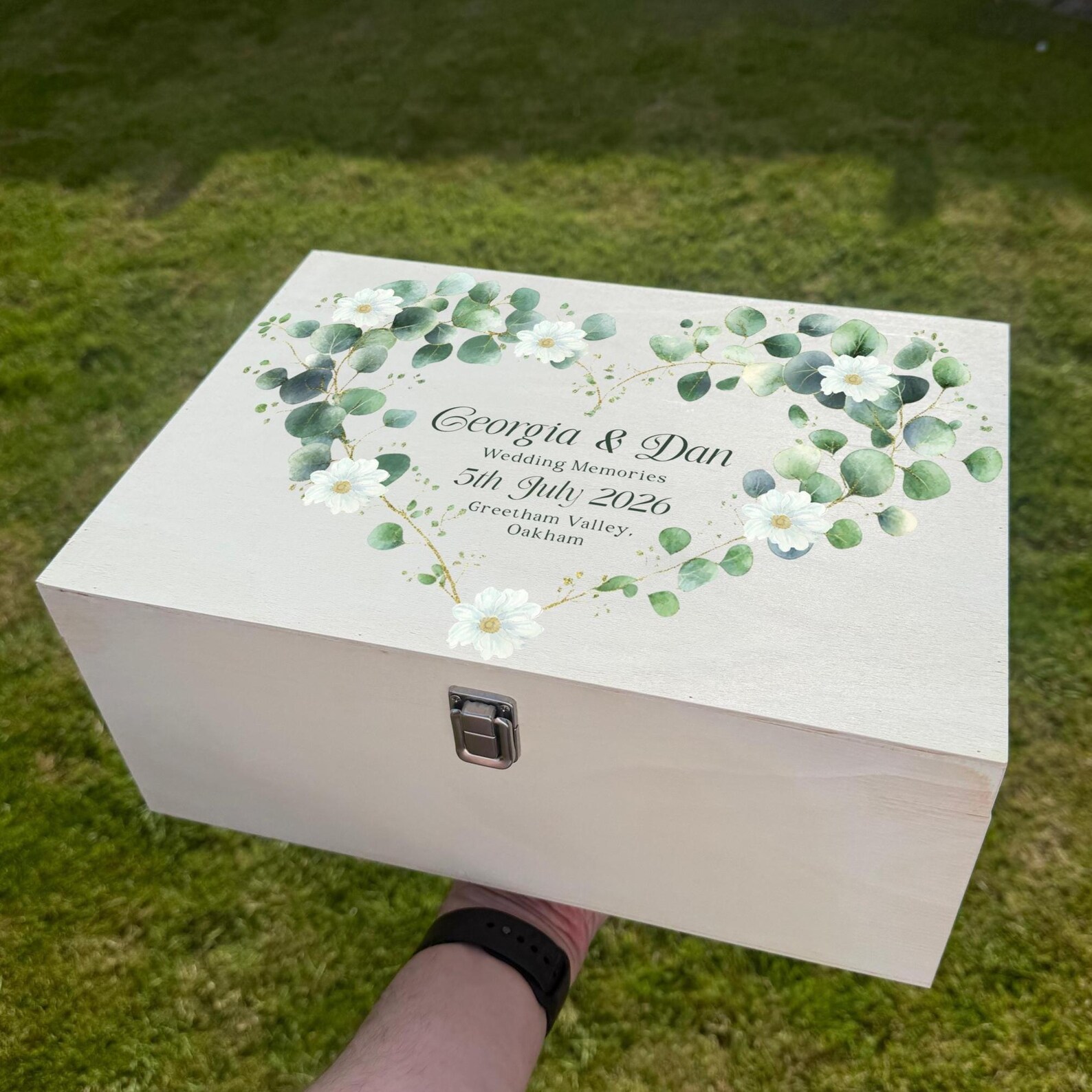 Personalized Wedding Keepsake Box - Custom Printed Wooden Memory Box ...