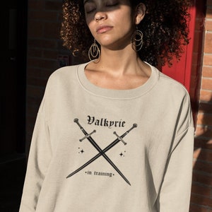 Booktok Valkyrie In Training Unisex Crewneck Book Bookstagram Warrior Fantasy Romance Nesta Gwyn Emerie Cassian Aesthetic