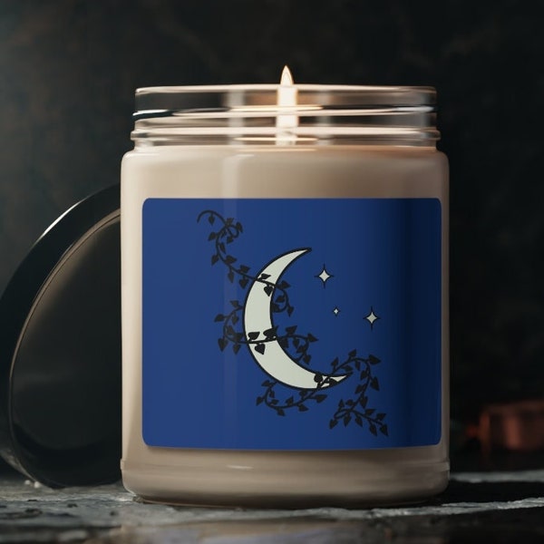 Witch Inspired Ivy Crescent Moon White Sage & Lavender Scented Candle 9oz Triple Goddess Witchtok Witchcraft Astrology Zodiac Pagan Fantasy