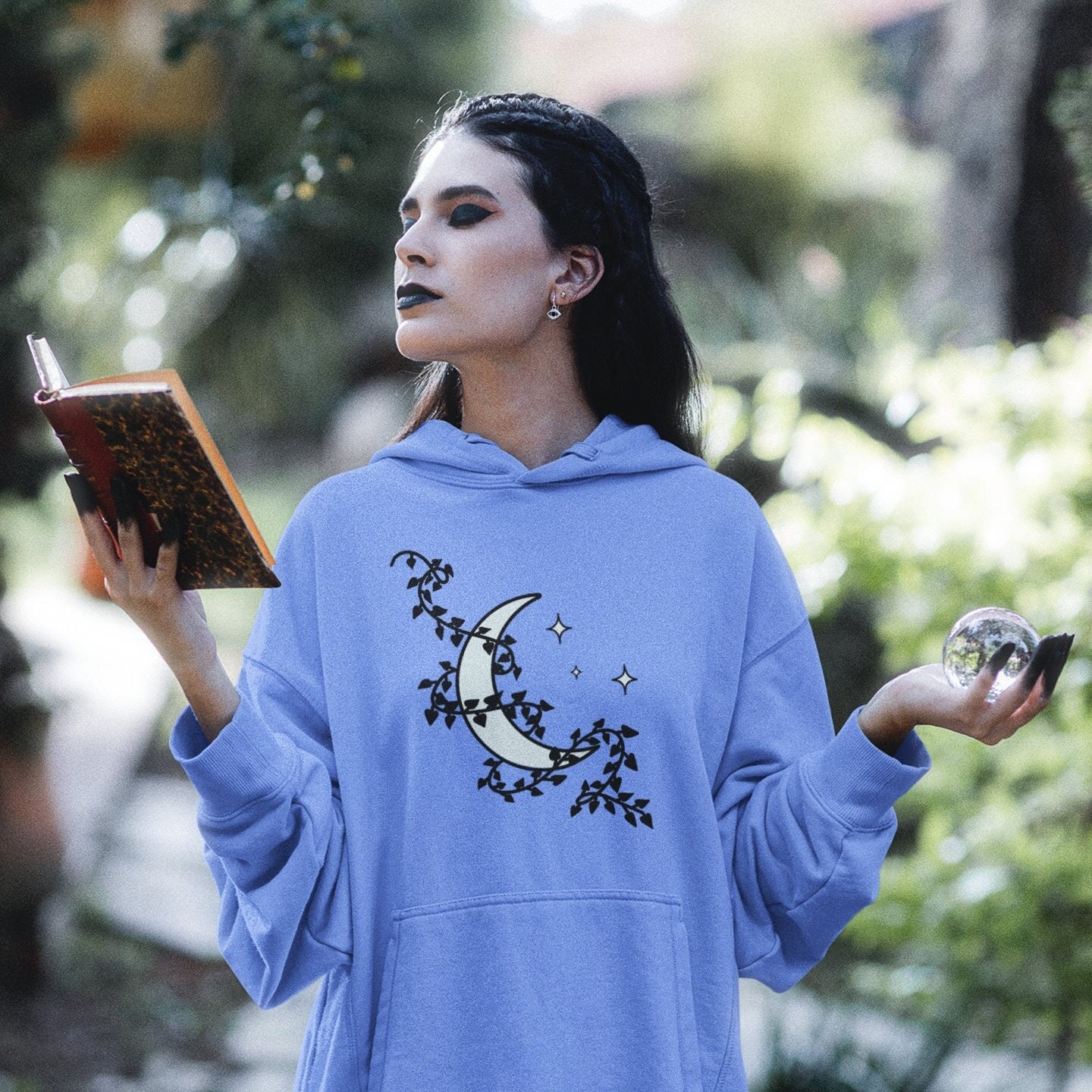 ØMI INFINITY MOON Hoodie Lサイズ Ivy Crescent Moon Hoodie: Witch Inspired Pagan Sweatshirt - Etsy