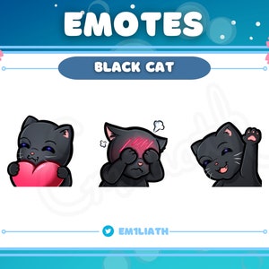 Cat Twitch Emotes | Black Cat Emotes | Cat Emotes | Animal Emotes | Twitch Emotes