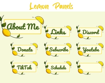 Lemon Twitch Panels | Twitch Panels | Twitch Info Panels | Twitch Artwork | Streaming