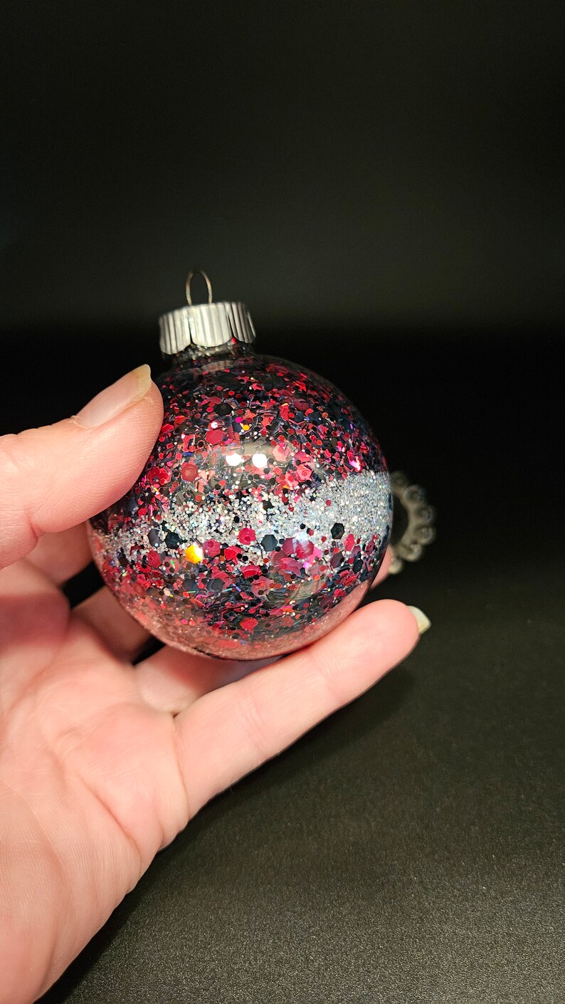 Glitter Ball Ornaments, Aggie Colors, Glass Balls, 2 Pack, Mess Free Ornament, Glitter Inside