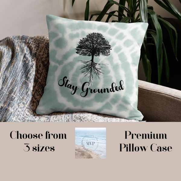 Stay Grounded Pillow Case, Zen Meditation Pillow Cover Case, Designer Decorative Pillow Case, Floor Bed Pillow Cover, Yoga Lover Gift