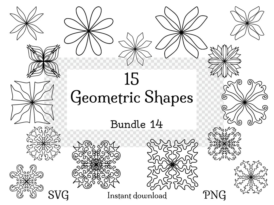 Buy 15 Geometric SVG Bundle, SVG & PNG Files, Geometric Clipart ...