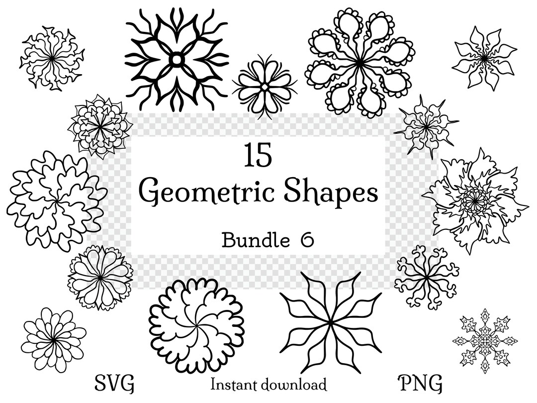 15 Geometric SVG Bundle, SVG & PNG Files, Geometric Clipart, Geometric ...