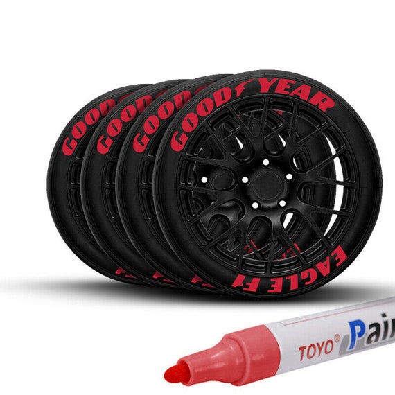 6PCS Red Paint Pen Marker Waterproof Permanent for Car Rubber Tire Tyre  Letter 